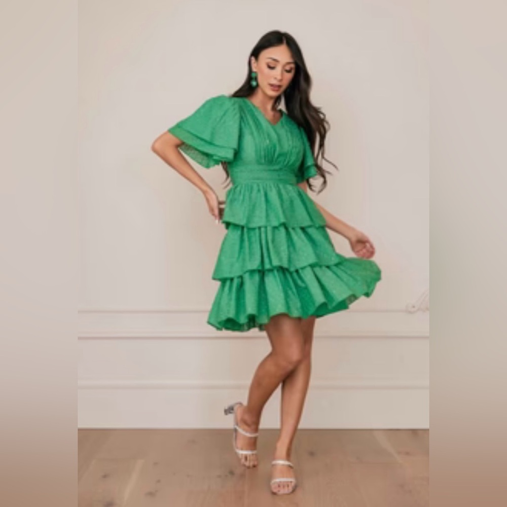 JessaKae Green Ruffle Dress